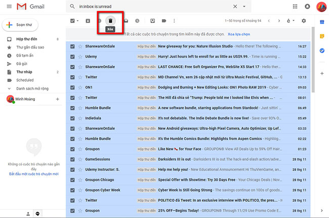 Thủ thuật xóa toàn bộ email chưa đọc một cách đơn giản nhất để tiết kiệm dung lượng Gmail - Hình 3