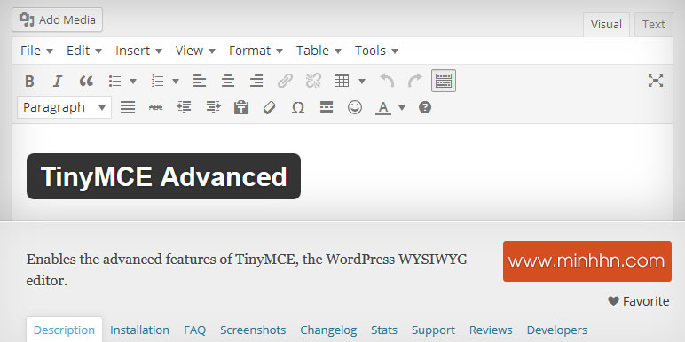 TinyMCE Advanced – Khung soạn thảo đa chức năng WordPress
