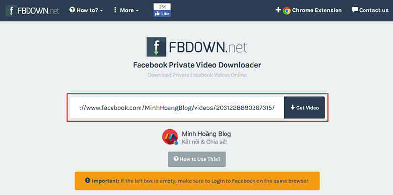 Download private facebook video using fbdown - Hình 1