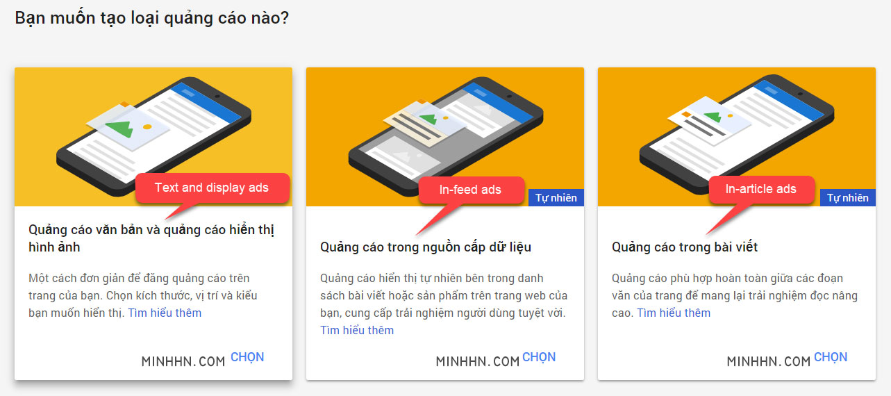 Có 3 loại quảng cáo Google AdSense