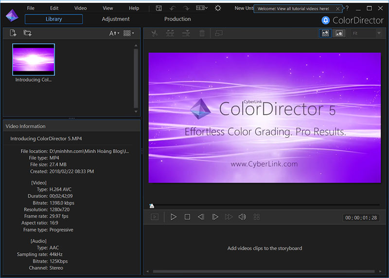 Hoàn thành cài đặt CyberLink ColorDirector 5