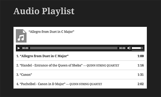 Default Playlist WordPress