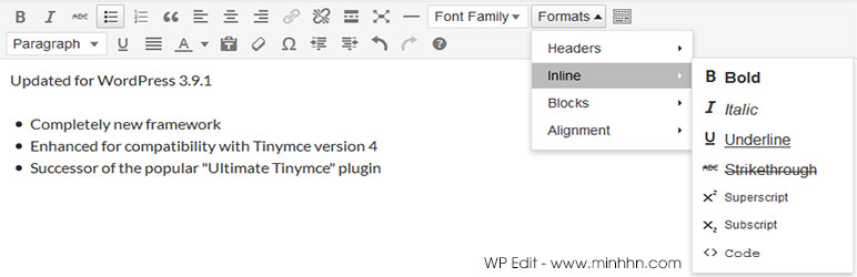 WP Edit plugin