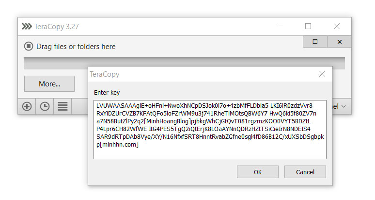 Nhập license kích hoạt Teracopy Pro
