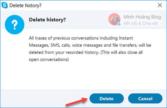 Xóa toàn bộ conversations, history chat trên Skype