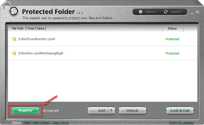Kích hoạt IObit Protected Folder Pro v1.3