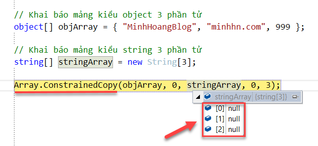 Result run method Array.ConstrainedCopy