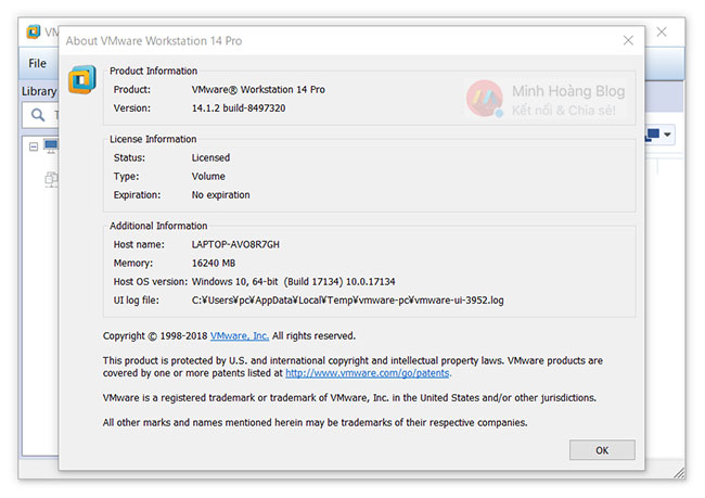 Cài đặt VMware Workstation Pro 14.1.2 (Build 8497320) Full License