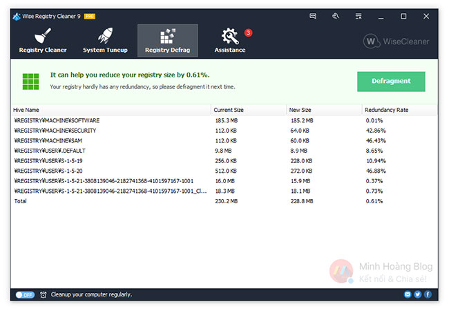 Sắp xếp và chống phân mảnh các khóa registry trên Windows