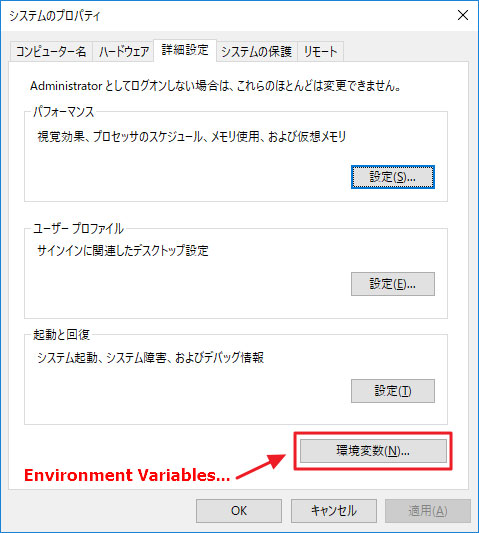 Chọn Environment Variables