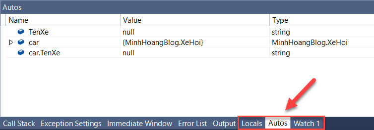 Cách xem giá trị của biến khi debug trong Visual Studio - Minh Hoàng Blog |  Cùng nhau chia sẻ kiến thức lập trình, tự học tiếng Nhật online và cuộc sống