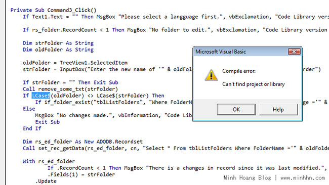 “Can't find Project or Library” for standard VBA functions