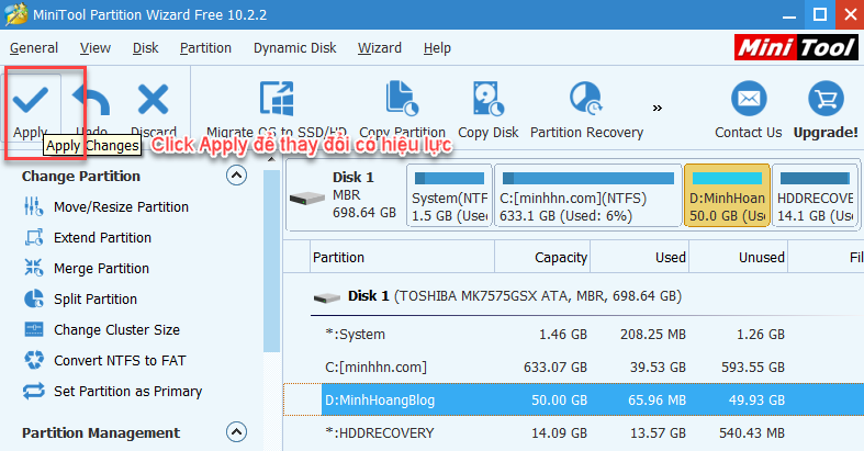 MiniTool Partition Wizard Create Partition