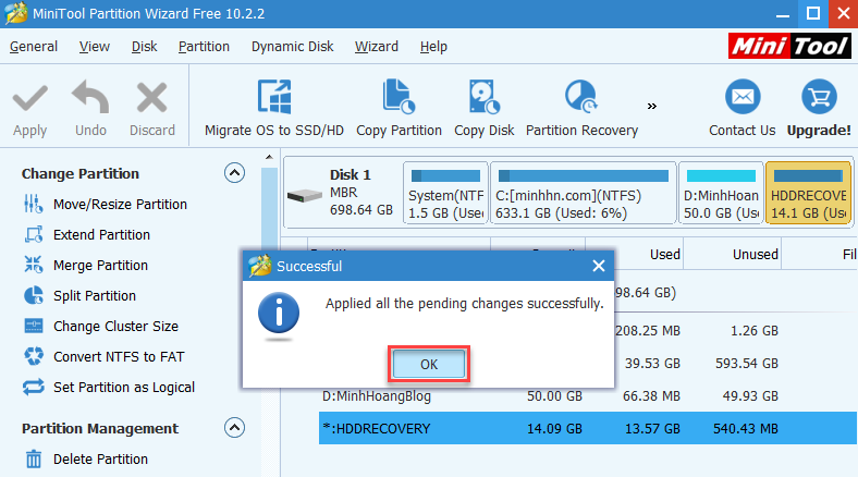 MiniTool Partition Wizard Create Partition