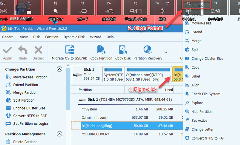 MiniTool Partition Wizard Format Partition