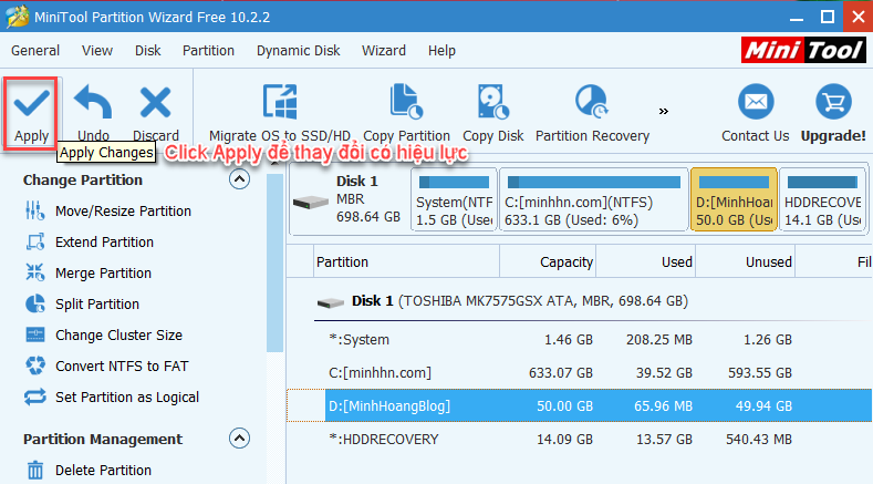 MiniTool Partition Wizard Format Partition