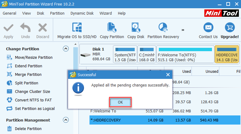 MiniTool Partition Wizard Join Partition