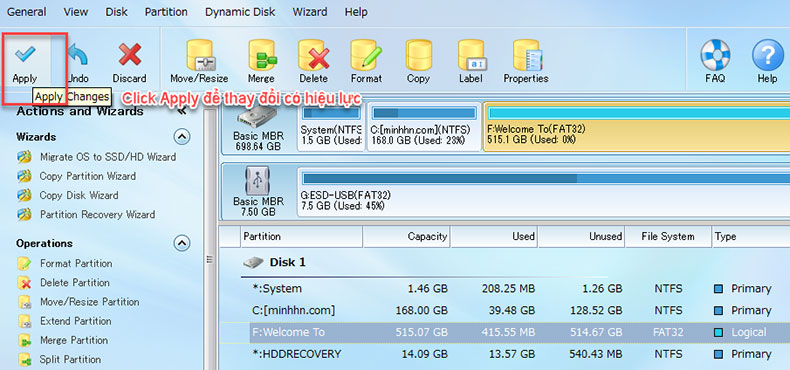 MiniTool Partition Wizard Convert Partition NTFS to FAT