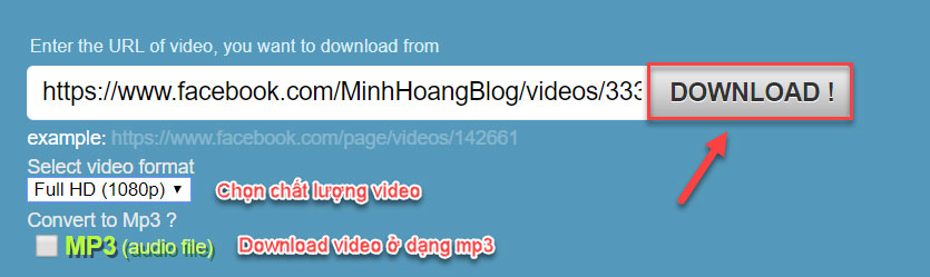 Tùy chỉnh xong click Download