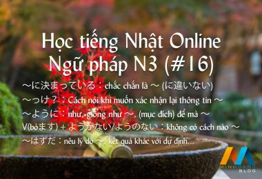 Ngữ pháp N3 (Bài 16/22) - Giáo trình 耳から覚える N3 文法