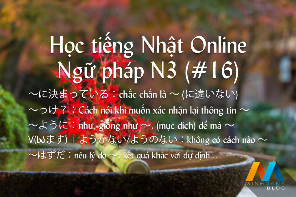 Ngữ pháp N3 (Bài 16/22) - Giáo trình 耳から覚える N3 文法