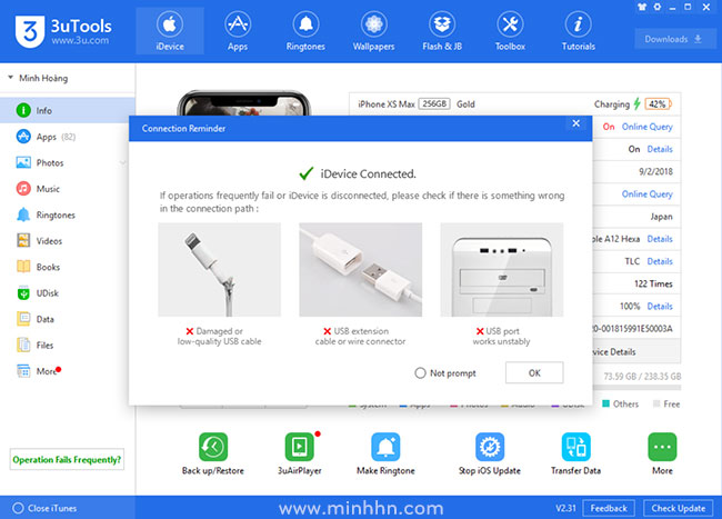 3uTools - Công cụ miễn phí giúp quản lý, backup, jailbreak... iPhone, tiện lợi hơn iTools - Hình 6