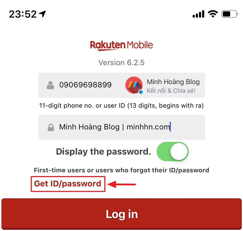 Hướng dẫn lấy lại mật khẩu sim Rakuten Mobile - Hình 2