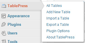 TablePress plugin