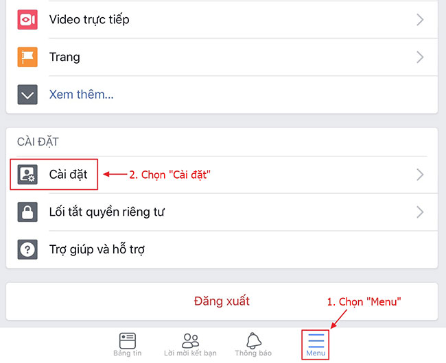 Cách đăng xuất Facebook Messeger trên điện thoại