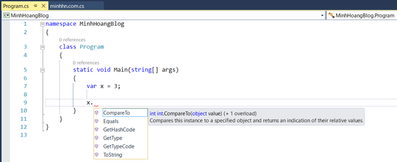 Khai báo biến kiểu không tường minh (Implicitly Typed Local Variable C#3.0) - Hình 1