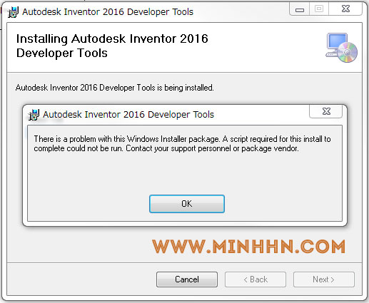 Error cannot install developertools.msi