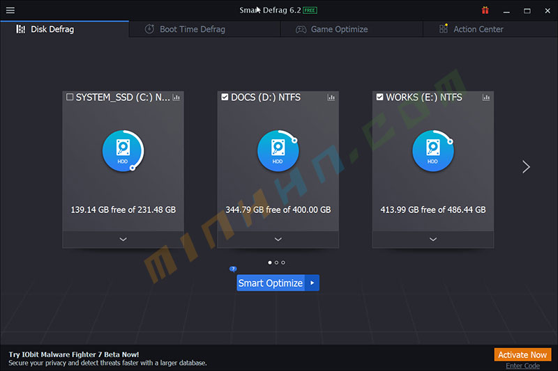 IObit Smart Defrag PRO v6.2.0.138 Full Version - Phần mềm chống phân mảnh ổ cứng hiệu quả - Hình 1