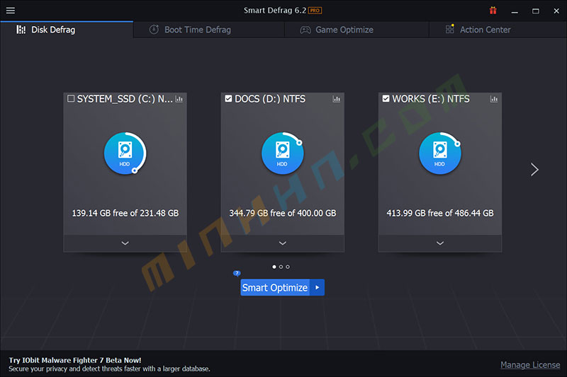 IObit Smart Defrag PRO v6.2.0.138 Full Version - Phần mềm chống phân mảnh ổ cứng hiệu quả - Hình 3