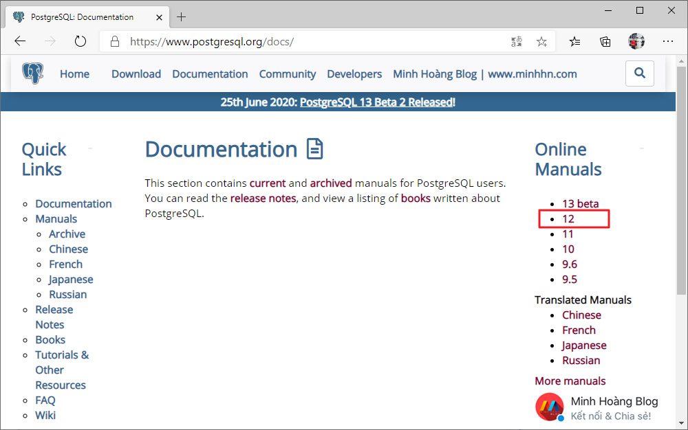 Tài liệu tham khảo về sử dụng PostgreSQL từ trang chủ PostgreSQL - Hình 2