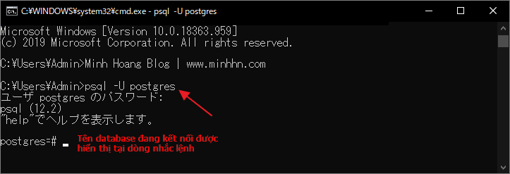 Cách kết nối cơ sở dữ liệu được chỉ định bằng psql - Hình 1