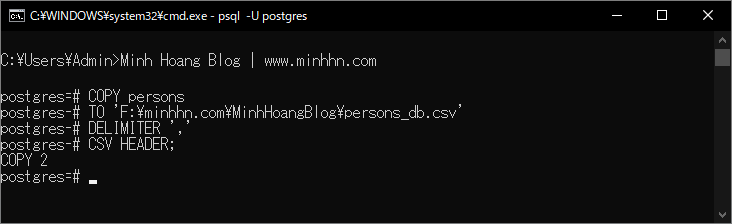 Cách export dữ liệu của table PostgreSQL ra CSV file - Hình 3