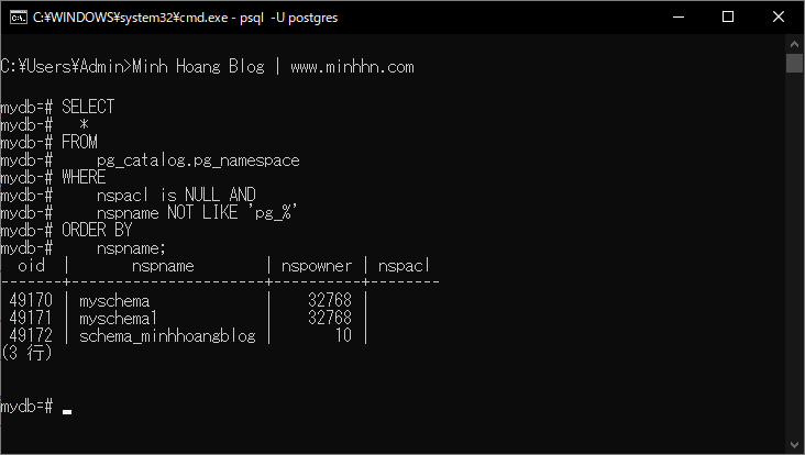 Lệnh PostgreSQL ALTER SCHEMA - Hình 5