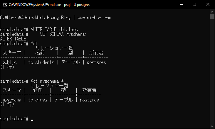 Lệnh PostgreSQL ALTER SCHEMA - Hình 8