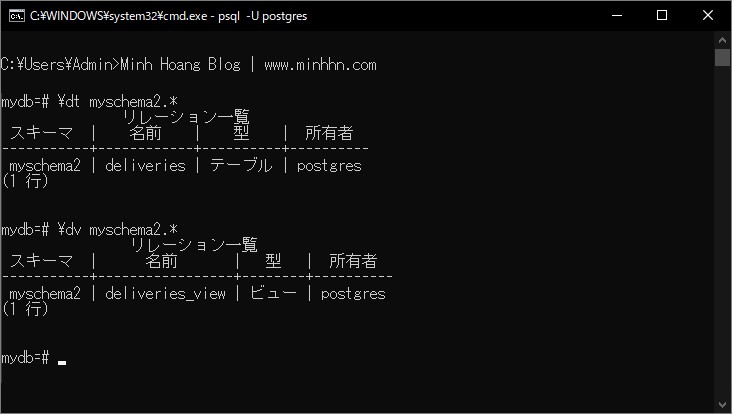 Lệnh PostgreSQL CREATE SCHEMA - Hình 7