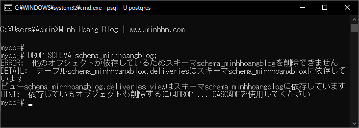 Lệnh PostgreSQL DROP SCHEMA - Hình 6