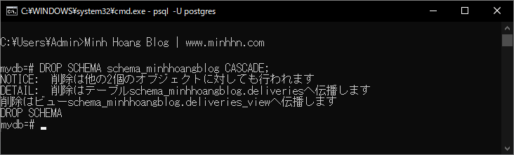 Lệnh PostgreSQL DROP SCHEMA - Hình 6