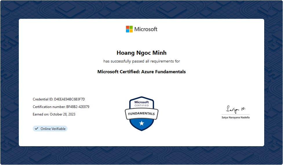 Hoàng Ngọc Minh - AZ-900: Microsoft Azure Fundamentals