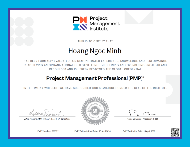 Hoàng Ngọc Minh - Project Management Professional (PMP)®